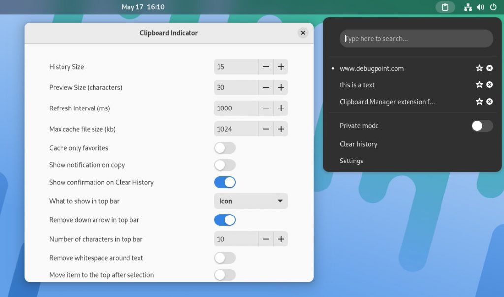 Clipboard Indicator GNOME Extension