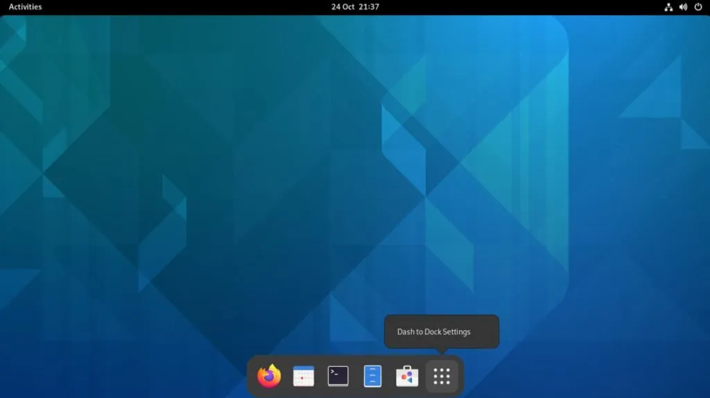 Dash to dock in GNOME desktop