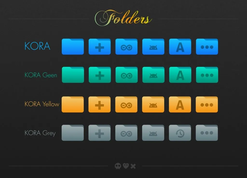 Kora icons - colour variants