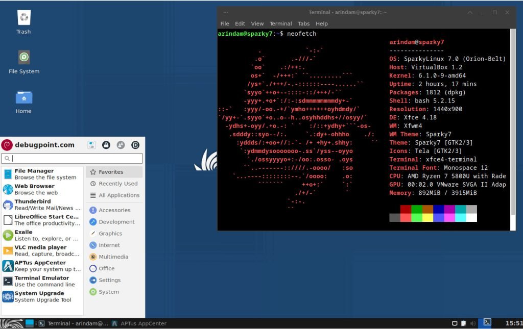 SparkyLinux 7 Xfce Desktop
